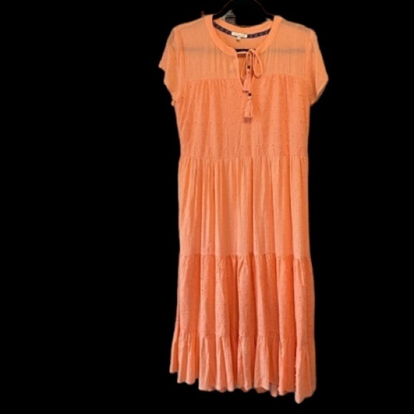 Kate & Sam dress NEW coral orange dress Swiss‎ dot & eyelet lined small - Picture 9 of 9